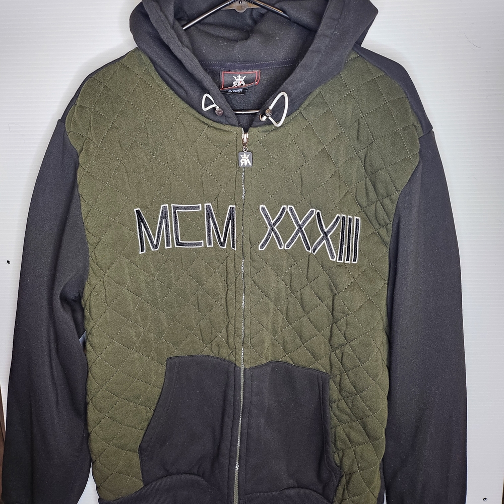 Red Ape Green and Black Quilted Hoodie
